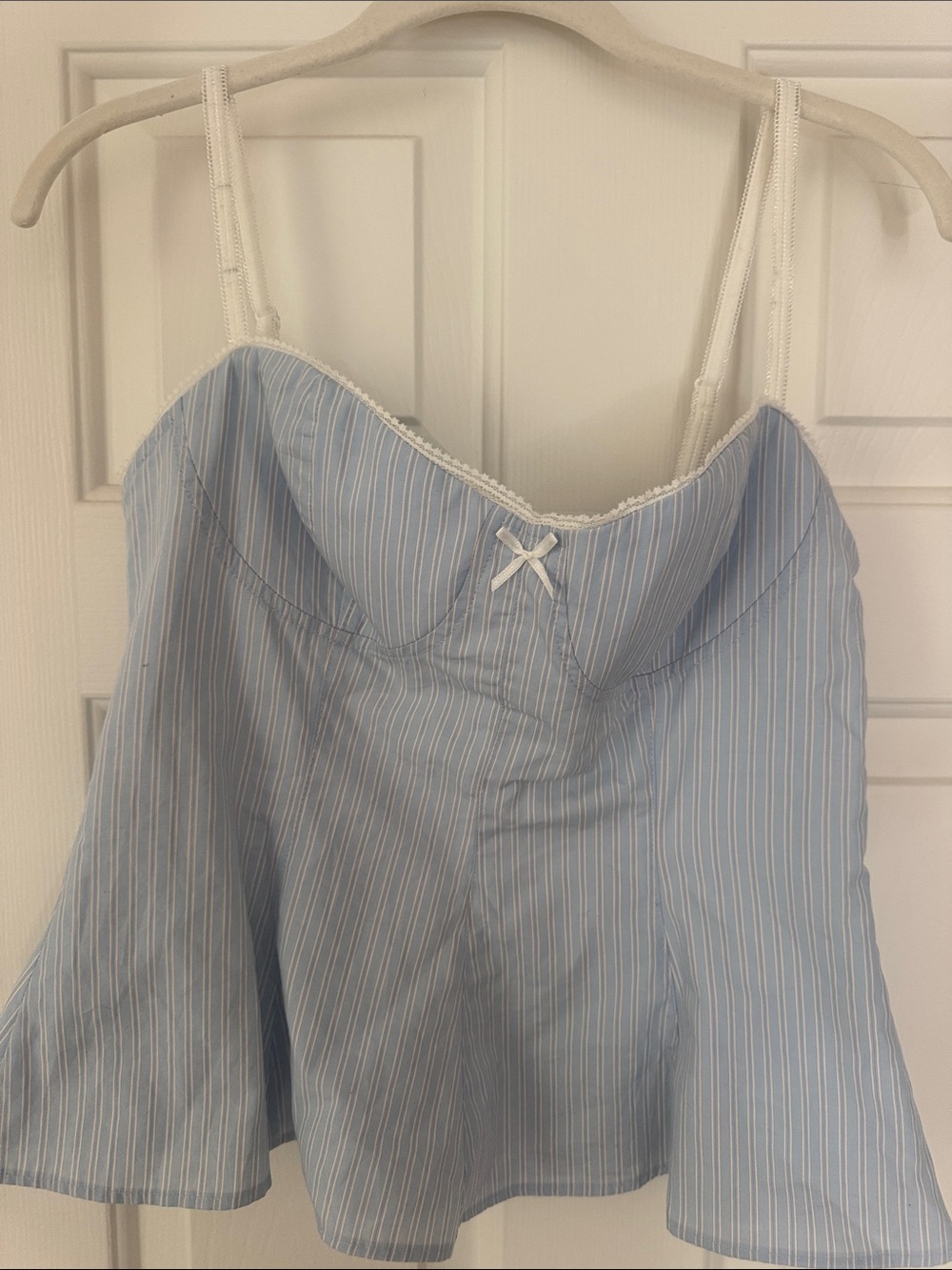 Classic Blue Stripe Camisole with Bow - Zara
